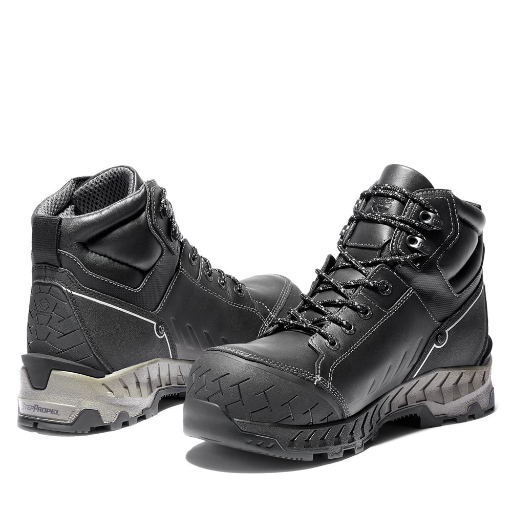 Timberland Mens Work Boots PRO® Summit 6-Inch Composite-Toe - Black - India FO8365094